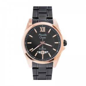 Alexandre Christie AC 8659 Rsoegold Black Man Steel MDBBRBA